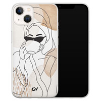 Casevibes iPhone 13 hoesje siliconen - Line Art Girl