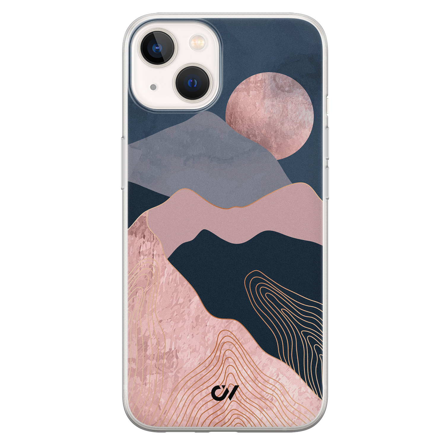 Casevibes iPhone 13 hoesje siliconen - Landscape Rosegold