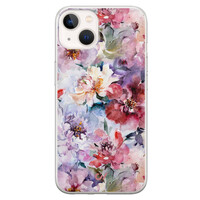 Casevibes iPhone 13 hoesje siliconen - Bloemen Acryl