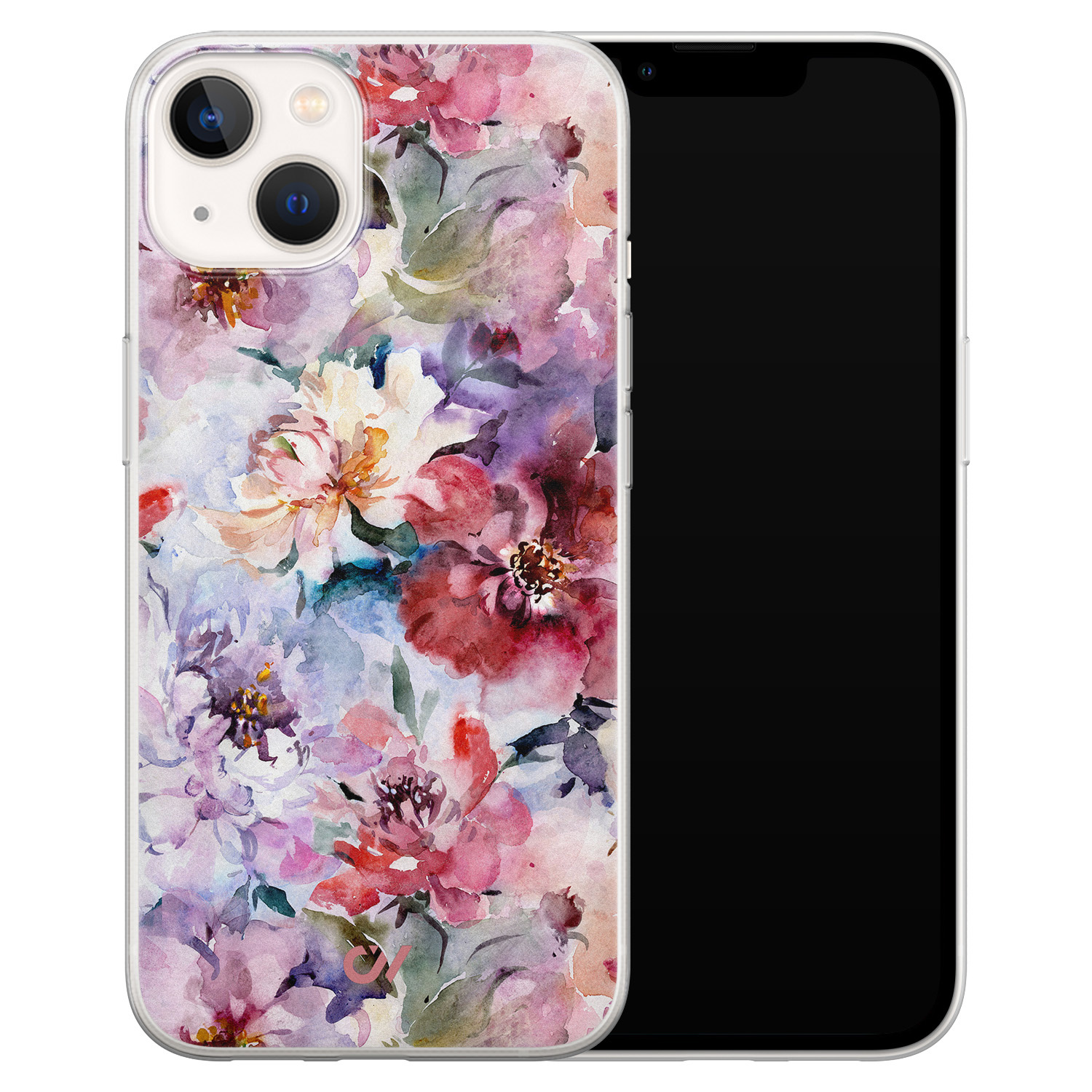 Casevibes iPhone 13 hoesje siliconen - Bloemen Acryl