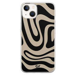 Casevibes iPhone 13 hoesje siliconen - Abstract Black Waves