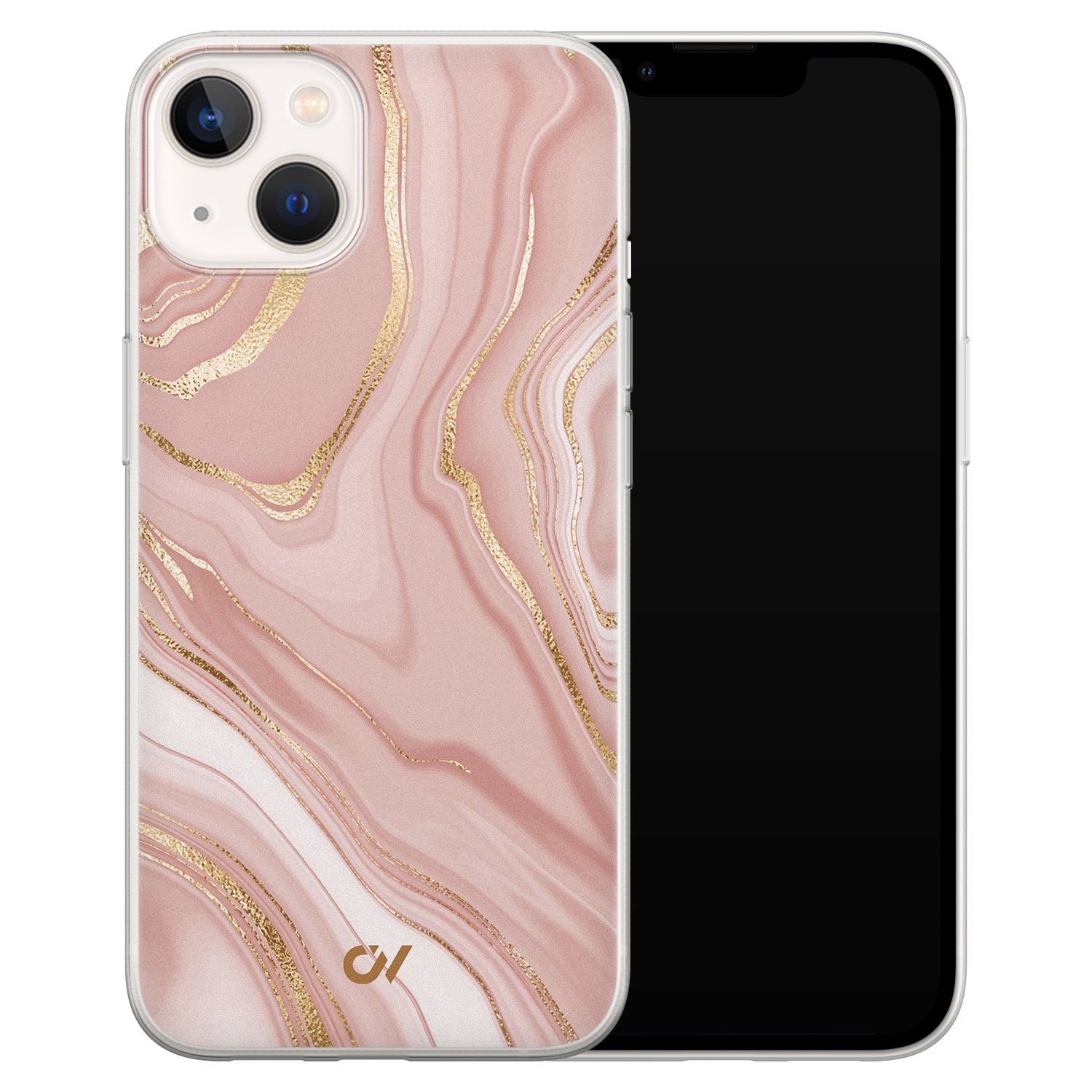 Casevibes iPhone 13 hoesje siliconen - Rose Marble