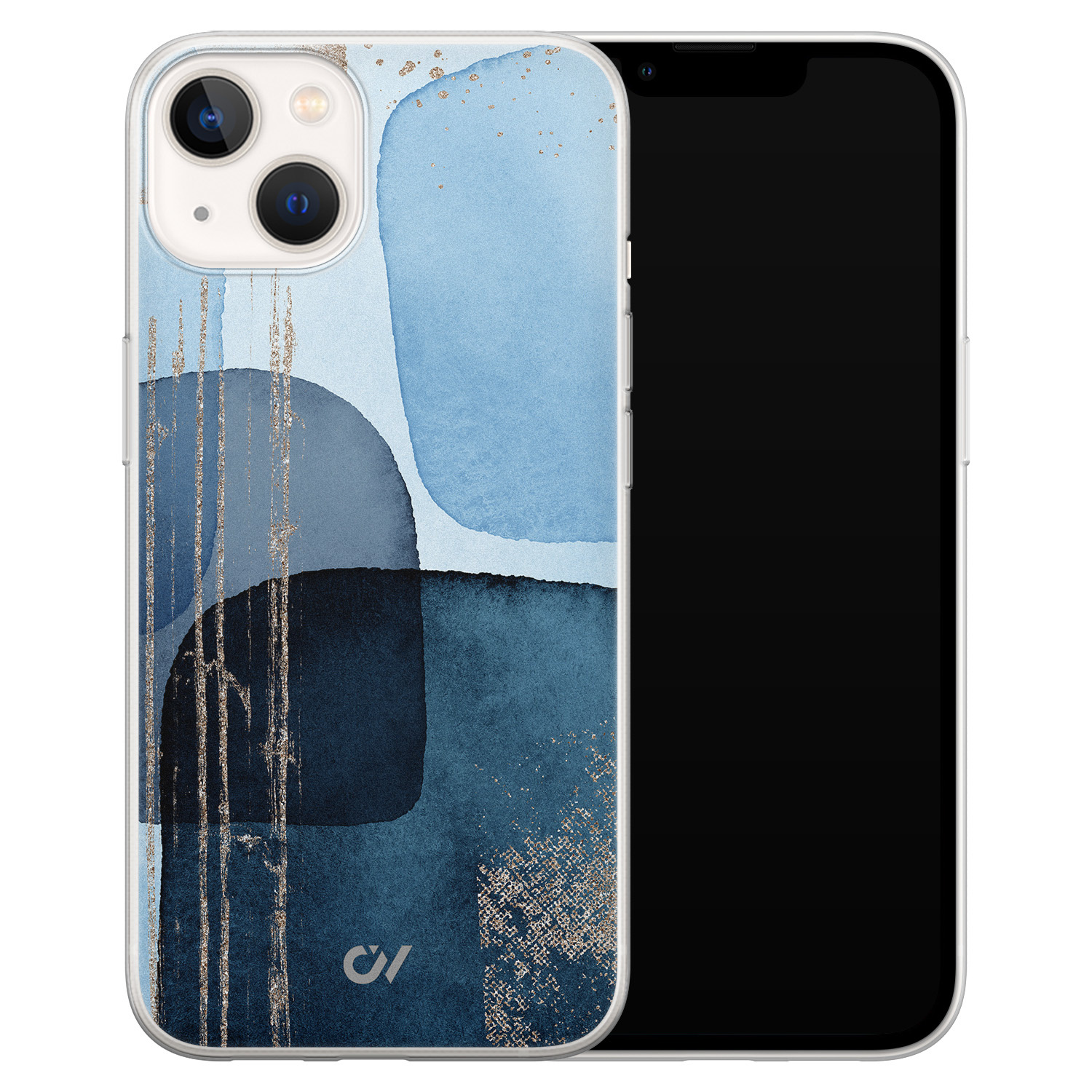 Casevibes iPhone 13 hoesje siliconen - Blue Abstract Shapes
