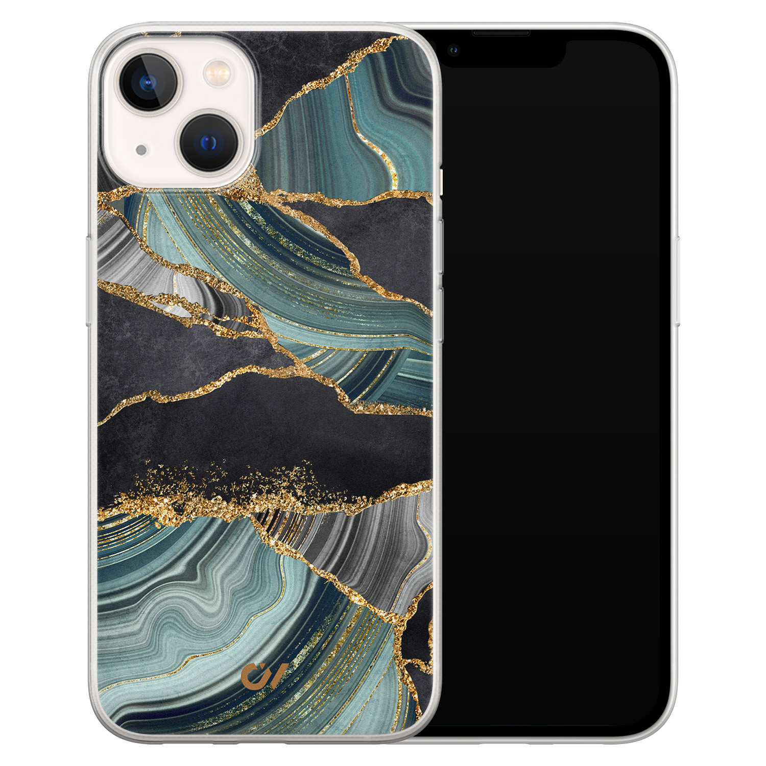 Casevibes iPhone 13 hoesje siliconen - Marble Jade Stone