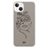 Casevibes iPhone 13 hoesje siliconen - Oneline Face Flower