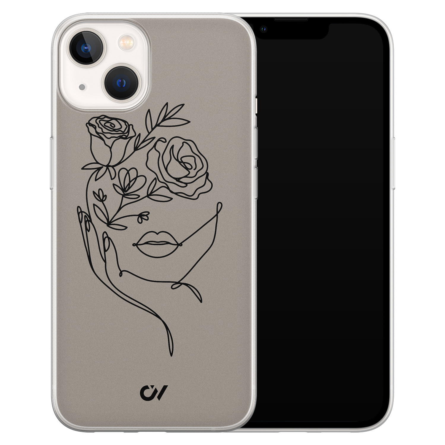 Casevibes iPhone 13 hoesje siliconen - Oneline Face Flower