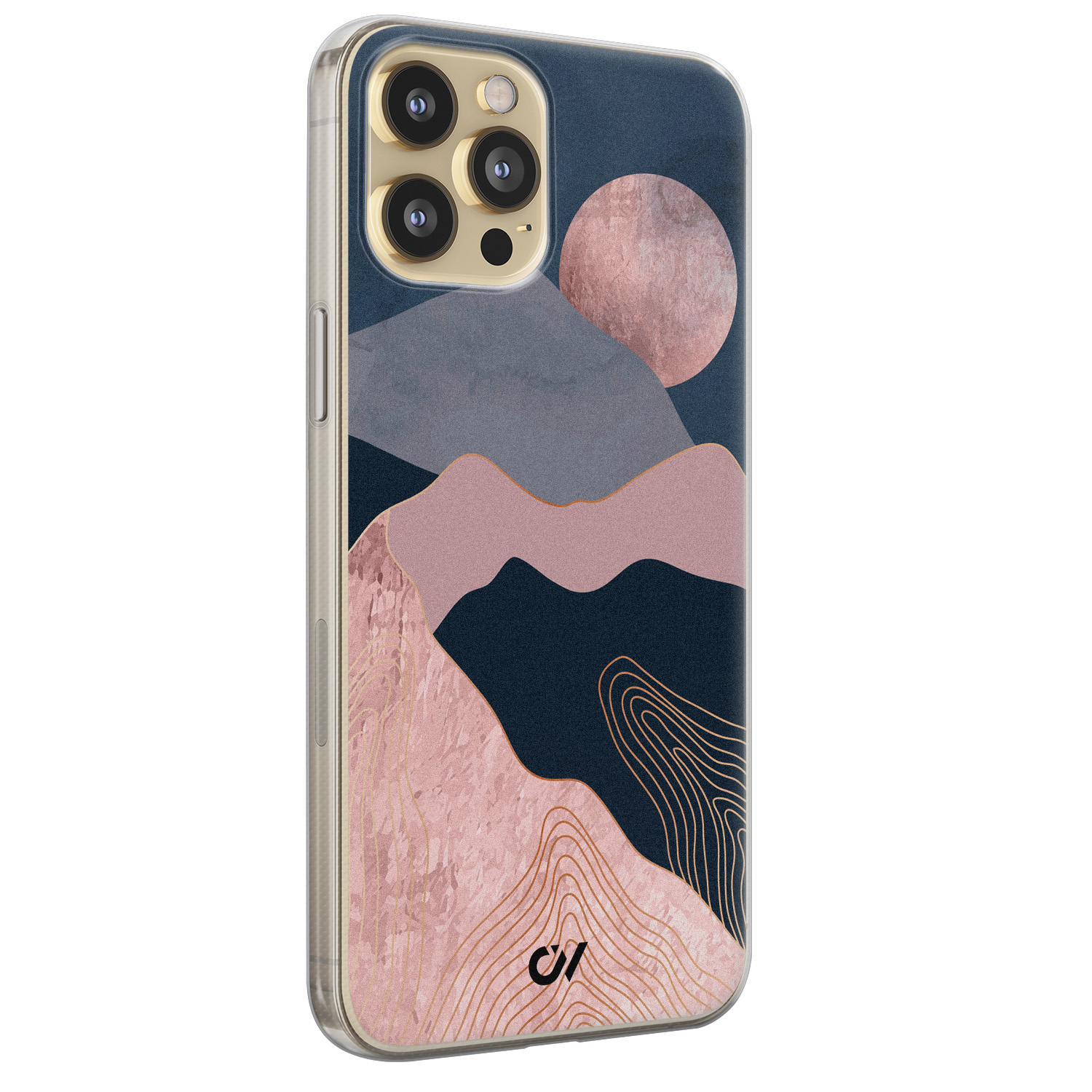 Casevibes iPhone 12 (Pro) hoesje siliconen - Landscape Rosegold