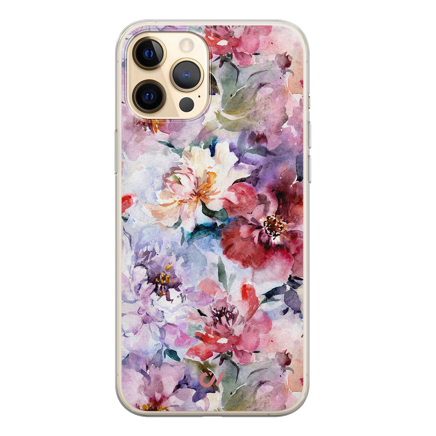 Casevibes iPhone 12 (Pro) hoesje siliconen - Bloemen Acryl