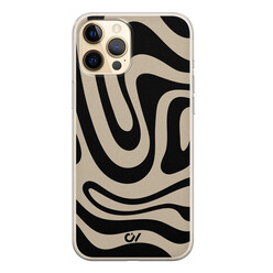 Casevibes iPhone 12 (Pro) hoesje siliconen - Abstract Black Waves