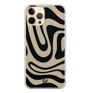 Casevibes iPhone 12 (Pro) hoesje siliconen - Abstract Black Waves