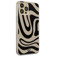 Casevibes iPhone 12 (Pro) hoesje siliconen - Abstract Black Waves