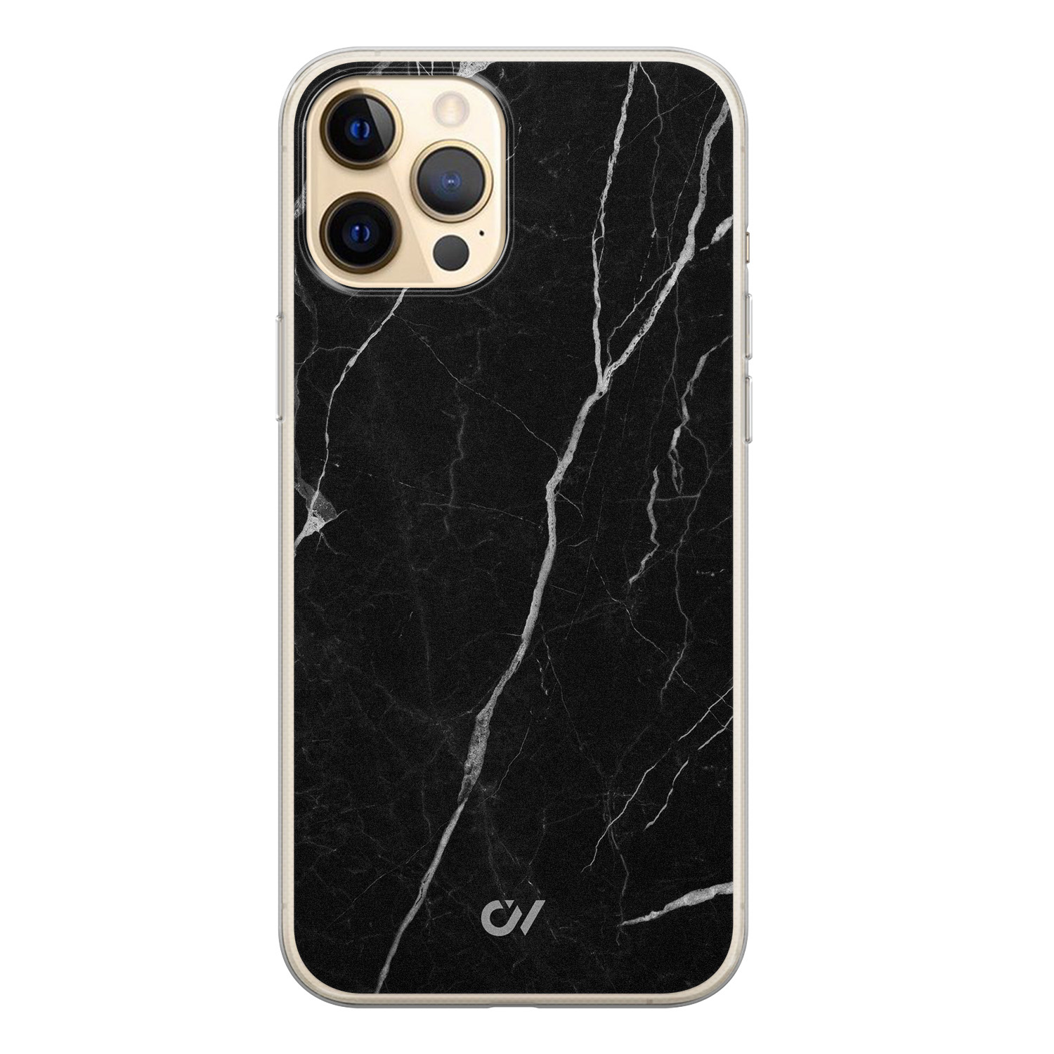 Casevibes iPhone 12 (Pro) hoesje siliconen - Marble Noir