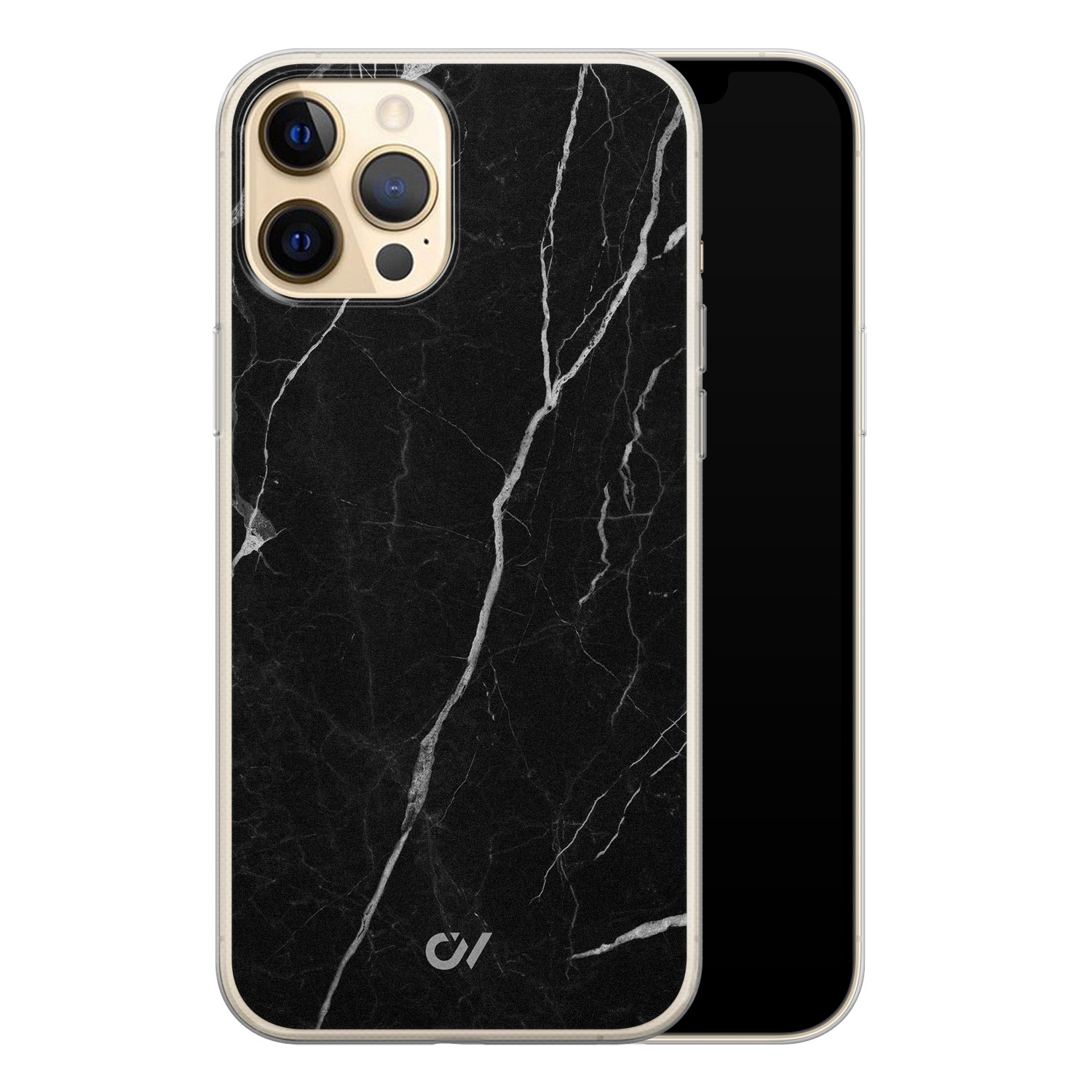 Casevibes iPhone 12 (Pro) hoesje siliconen - Marble Noir
