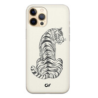 Casevibes iPhone 12 (Pro) hoesje siliconen - Chinese Tijger
