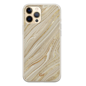Casevibes iPhone 12 (Pro) hoesje siliconen - Golden Marble