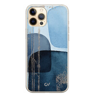 Casevibes iPhone 12 (Pro) hoesje siliconen - Blue Abstract Shapes