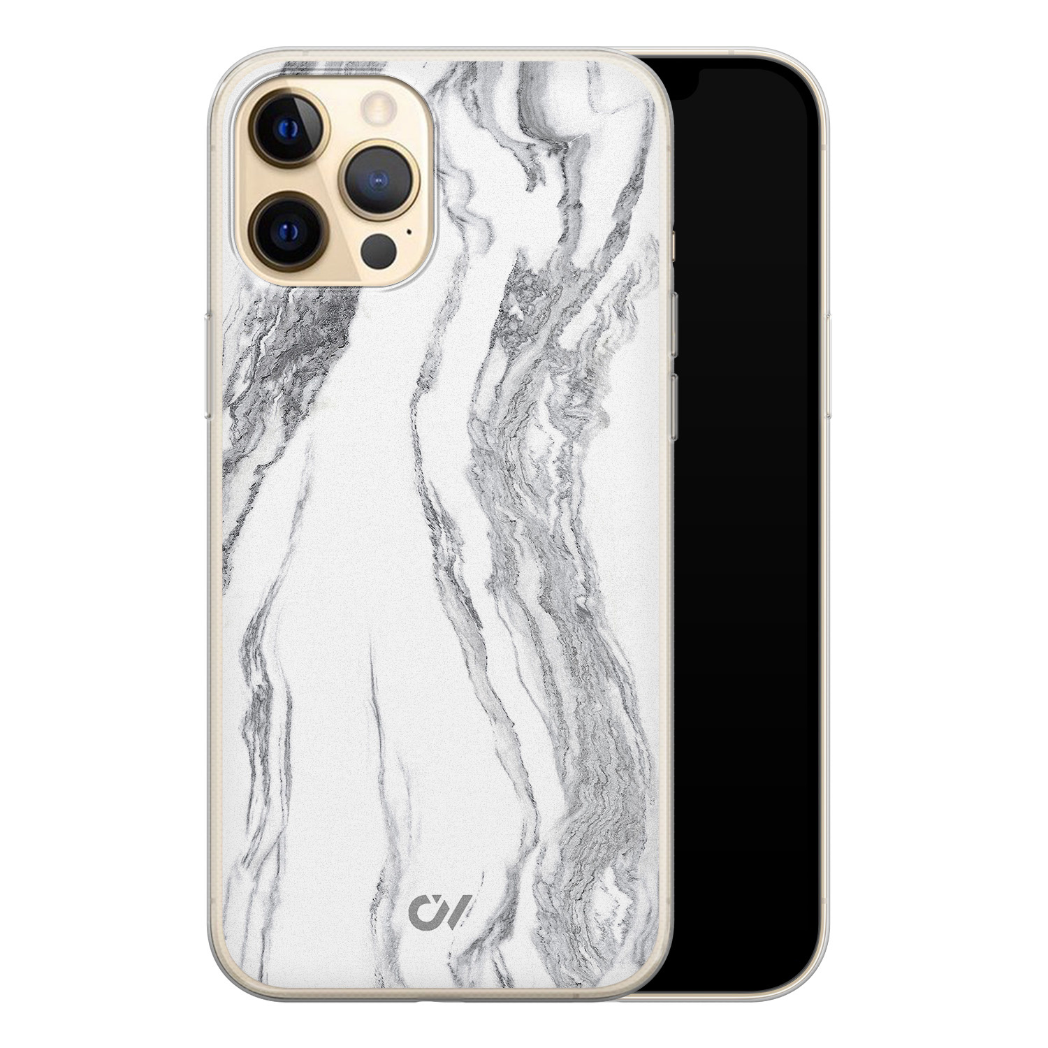 Casevibes iPhone 12 (Pro) hoesje siliconen - Marble Ivory