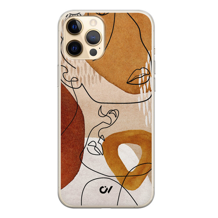 Casevibes iPhone 12 (Pro) hoesje siliconen - Abstract Shape Faces