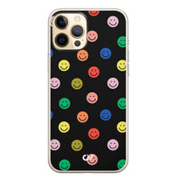 Casevibes iPhone 12 (Pro) hoesje siliconen - Retro Smileys