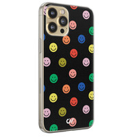 Casevibes iPhone 12 (Pro) hoesje siliconen - Retro Smileys