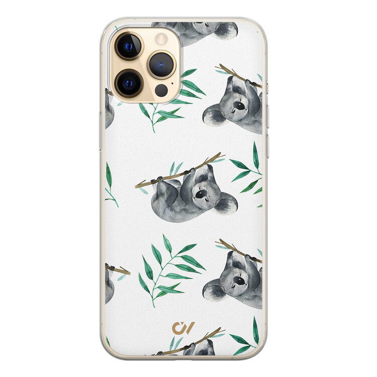Casevibes iPhone 12 (Pro) hoesje siliconen - Koala Print