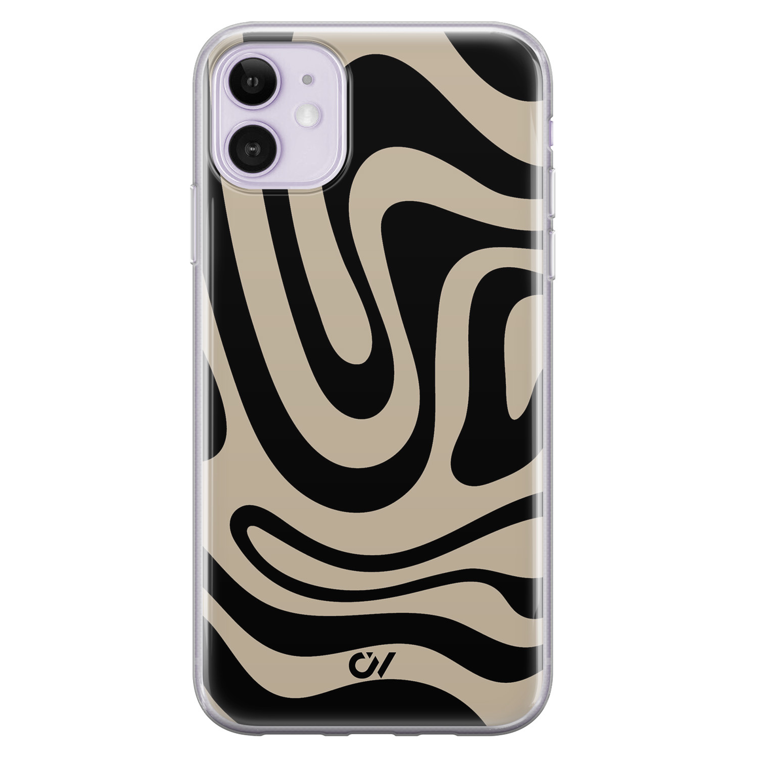 Casevibes iPhone 11 hoesje siliconen - Abstract Black Waves