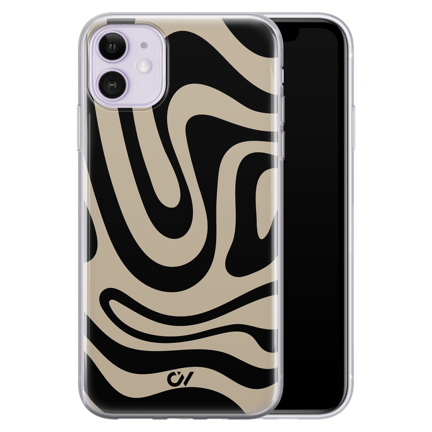 Casevibes iPhone 11 hoesje siliconen - Abstract Black Waves