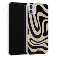 Casevibes iPhone 11 hoesje siliconen - Abstract Black Waves