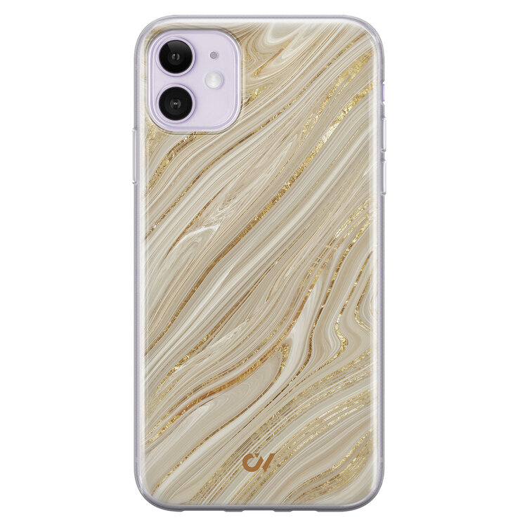 Casevibes iPhone 11 hoesje siliconen - Golden Marble