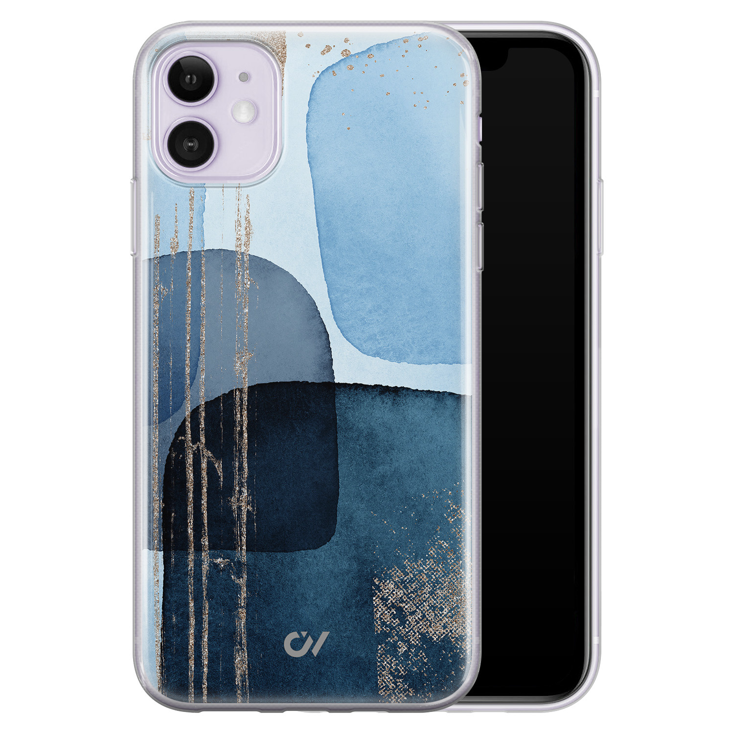 Casevibes iPhone 11 hoesje siliconen - Blue Abstract Shapes
