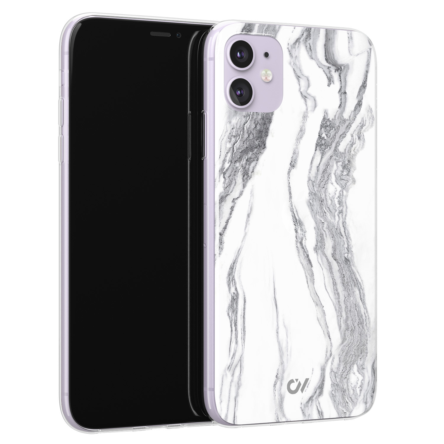 Casevibes iPhone 11 hoesje siliconen - Marble Ivory