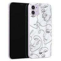 Casevibes iPhone 11 hoesje siliconen - Marble Faces
