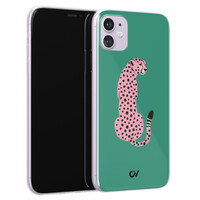 Casevibes iPhone 11 hoesje siliconen - Pink Luipaard