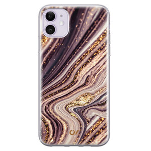 Casevibes iPhone 11 hoesje siliconen - Golden Pink Marble
