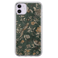 Casevibes iPhone 11 hoesje siliconen - Khaki Golden Flowers