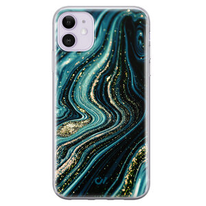 Casevibes iPhone 11 hoesje siliconen - Blue Marble Waves