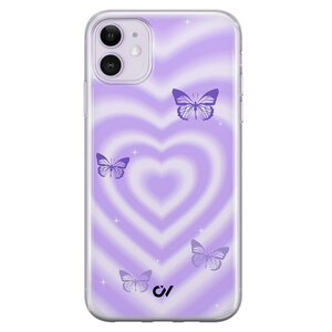Casevibes iPhone 11 hoesje siliconen - Retro Hart Vlinder