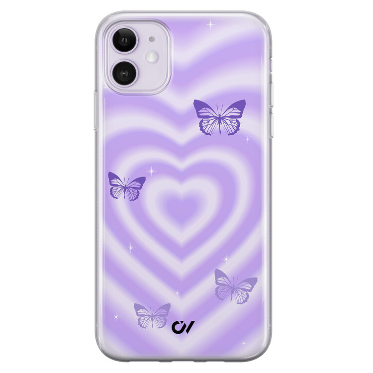 Casevibes iPhone 11 hoesje siliconen - Retro Hart Vlinder