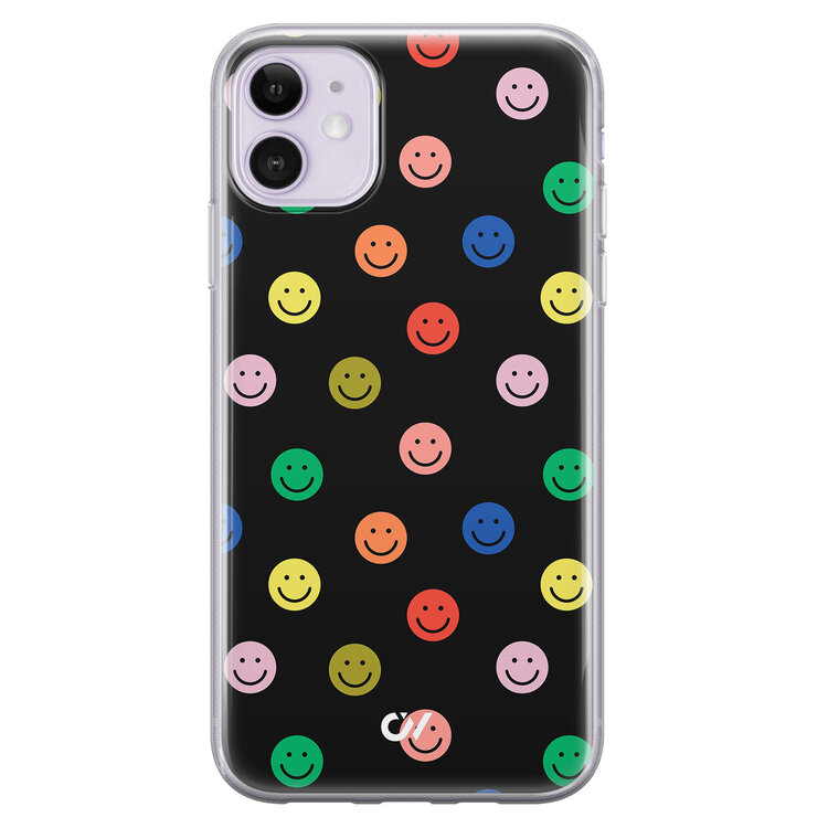 Casevibes iPhone 11 hoesje siliconen - Retro Smileys