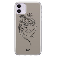 Casevibes iPhone 11 hoesje siliconen - Oneline Face Flower