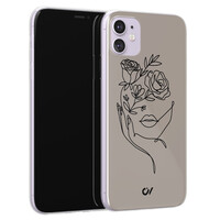 Casevibes iPhone 11 hoesje siliconen - Oneline Face Flower