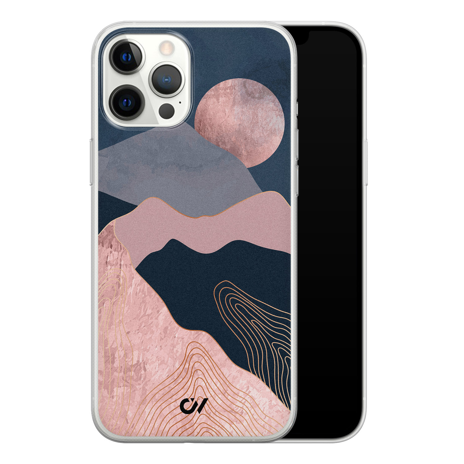 Casevibes iPhone 12 Pro Max hoesje siliconen - Landscape Rosegold