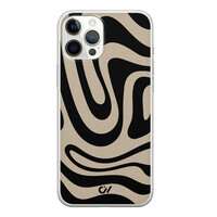 Casevibes iPhone 12 Pro Max hoesje siliconen - Abstract Black Waves