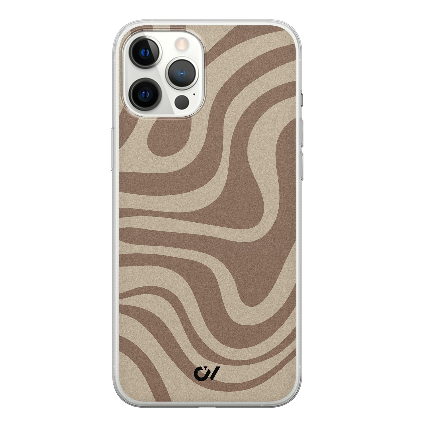 Casevibes iPhone 12 Pro Max hoesje siliconen - Brown Abstract Waves