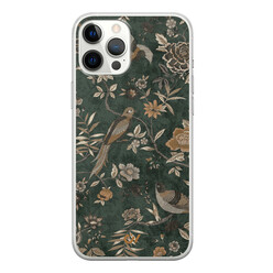 Casevibes iPhone 12 Pro Max hoesje siliconen - Khaki Golden Flowers