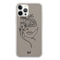 Casevibes iPhone 12 Pro Max hoesje siliconen - Oneline Face Flower