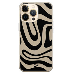 Casevibes iPhone 13 Pro hoesje siliconen - Abstract Black Waves