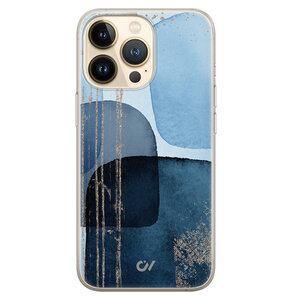 Casevibes iPhone 13 Pro hoesje siliconen - Blue Abstract Shapes
