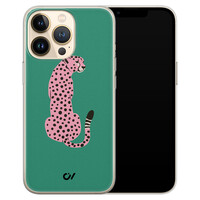 Casevibes iPhone 13 Pro hoesje siliconen - Pink Luipaard