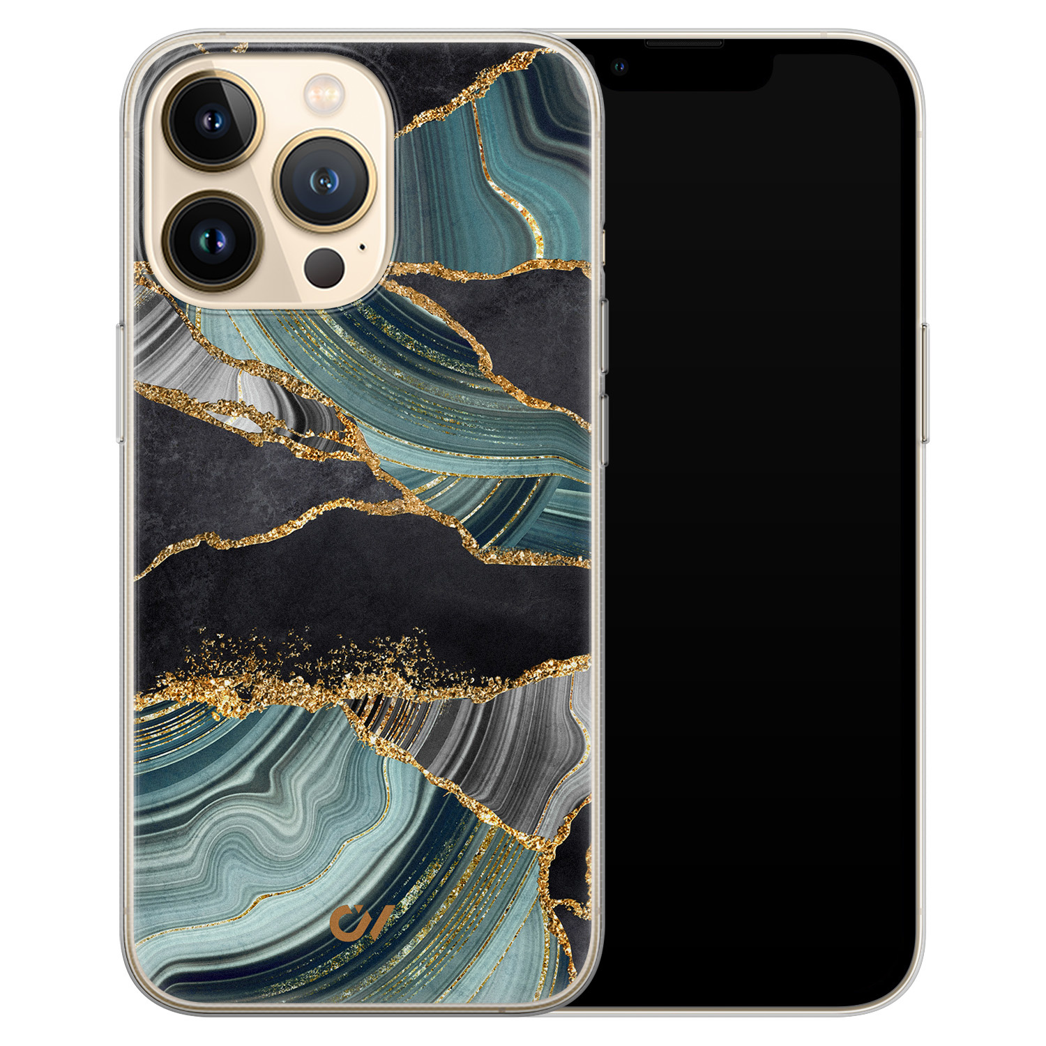 Casevibes iPhone 13 Pro hoesje siliconen - Marble Jade Stone